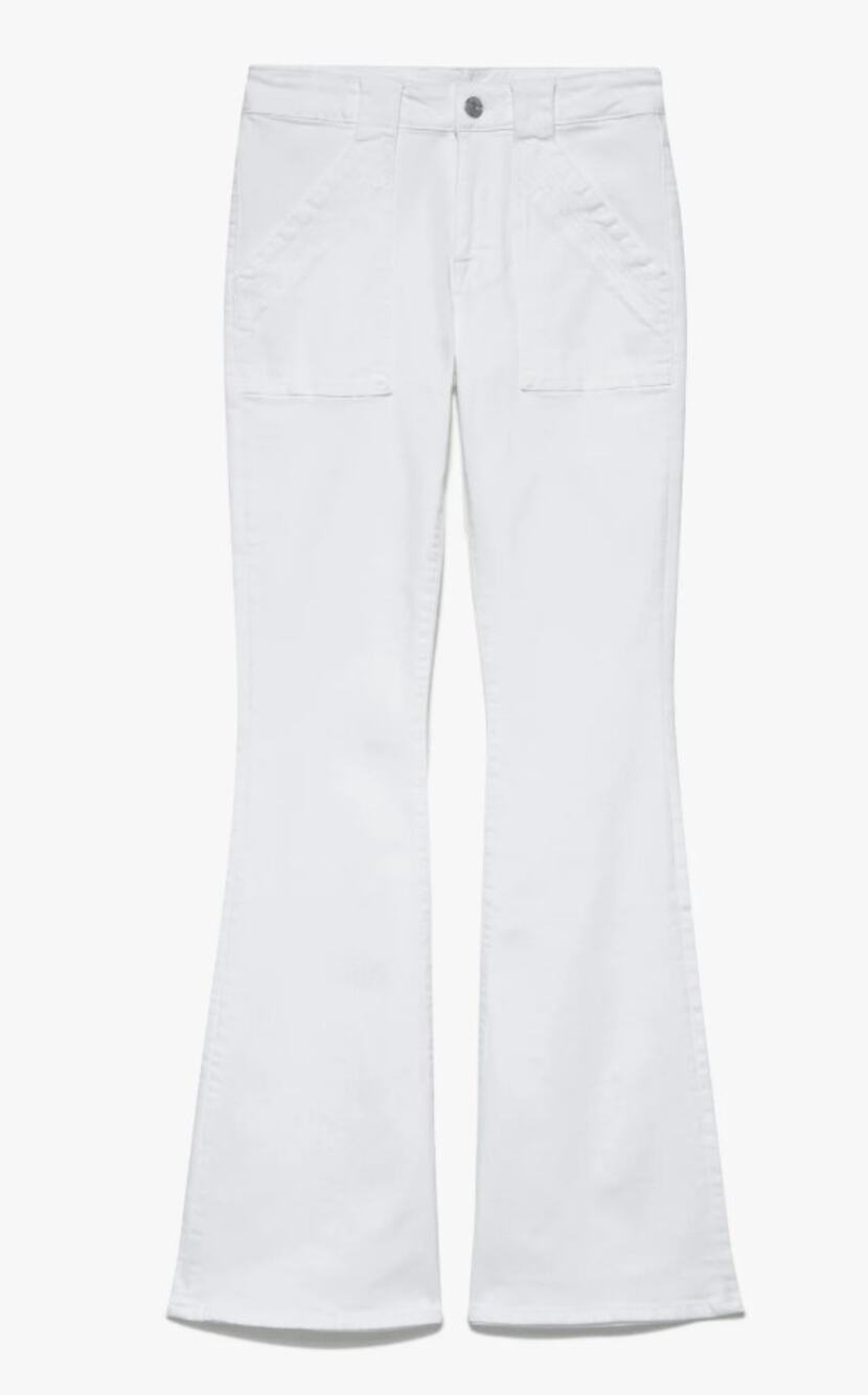 Frame Le High Flare Jeans Trapunto St Blanc White Size 28